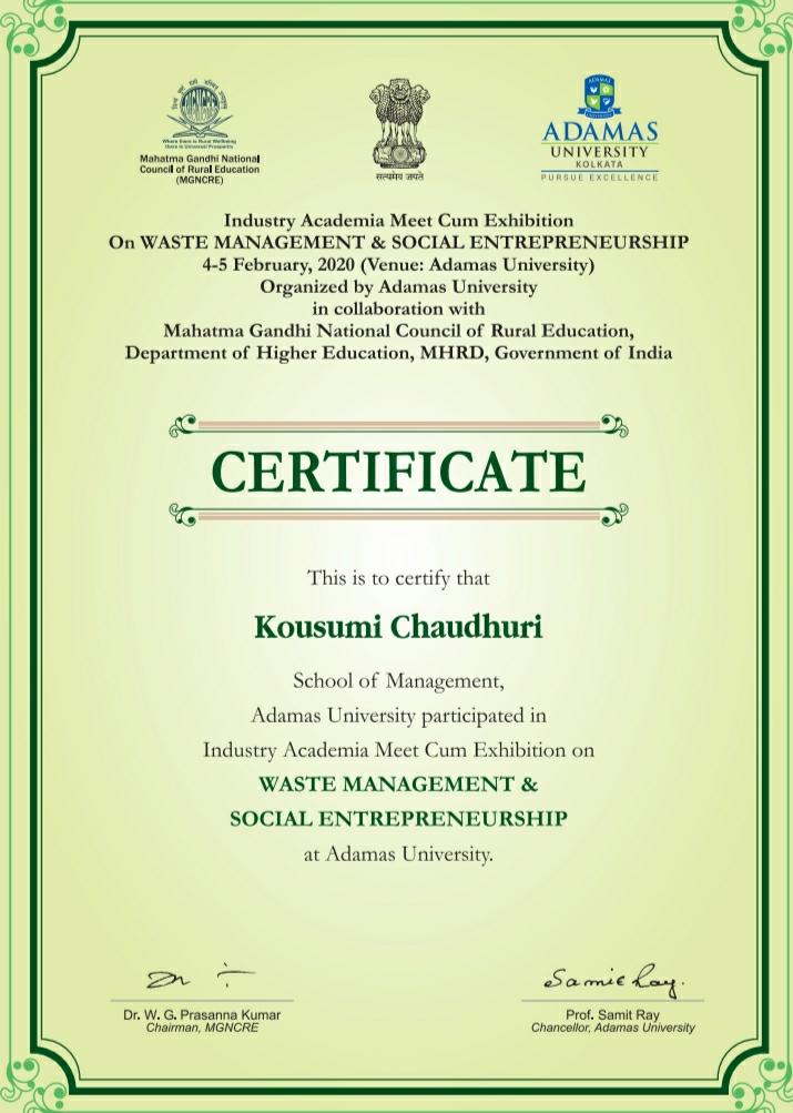 Sample Certificate