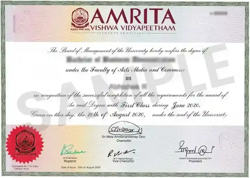 Sample Certificate