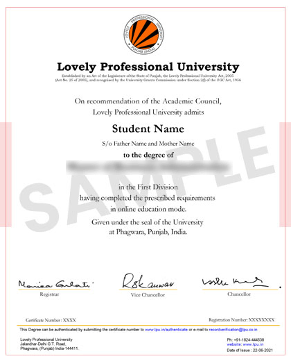 Sample Certificate